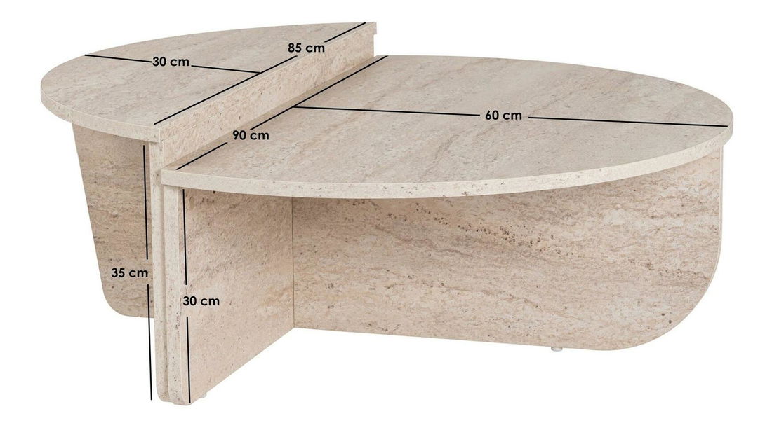 Konferenční stolek Oronerro 1 (travertin + mramor)