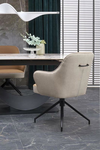 Jídelní stůl Giacomo (zelený mramor + černá) (pro 4 osoby)