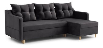 Rohová sedací souprava Lou (P) (šedočerná)
