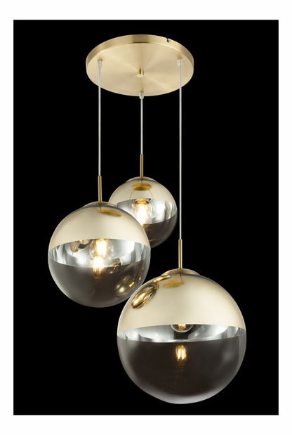 Závěsné svítidlo Varus 15855-3 (moderní/designové) (zlatá + průhledná)