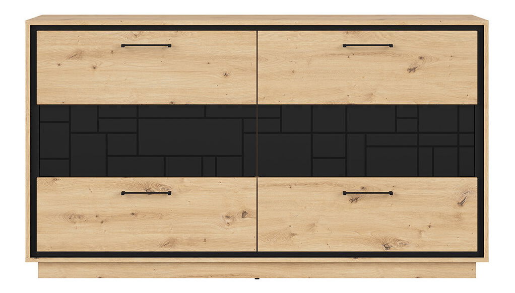 Komoda BRW Pont KOM6S (dub artisan + černá matná)