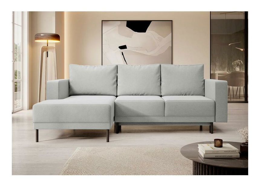 Rohová sedací souprava Rodriguez mini (L) (šedá + černá)