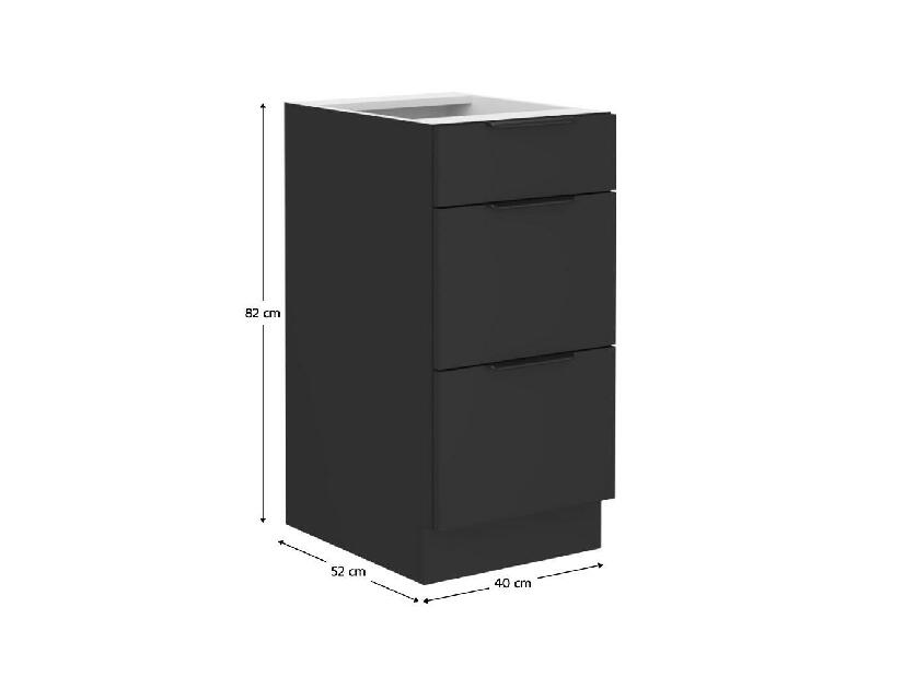 Dolní kuchyňská skříňka Sobera 40 D 3S BB (černá)