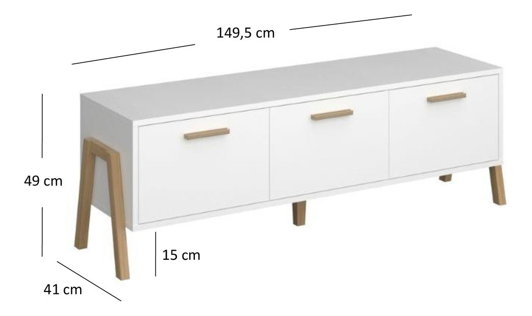 TV stolek/skříňka Berry (bílá)