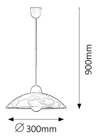 Závěsné svítidlo Scroll 1846 (bílá + průhledná)