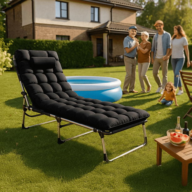  Zahradní lehátko Venden (černá)