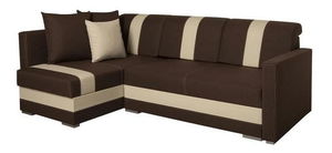 Rohová sedací souprava Navegan (čokoládová + béžová) (L)