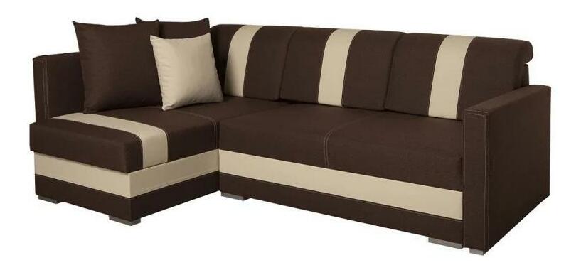 Rohová sedací souprava Navegan (čokoládová + béžová) (L)