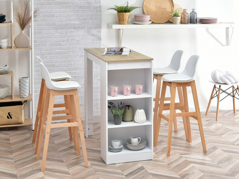 Židle Evan (bílá + buk)