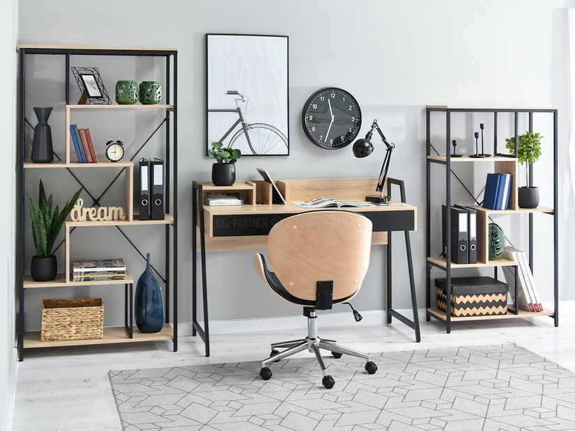 Regál Harp Ab (dub + černá)