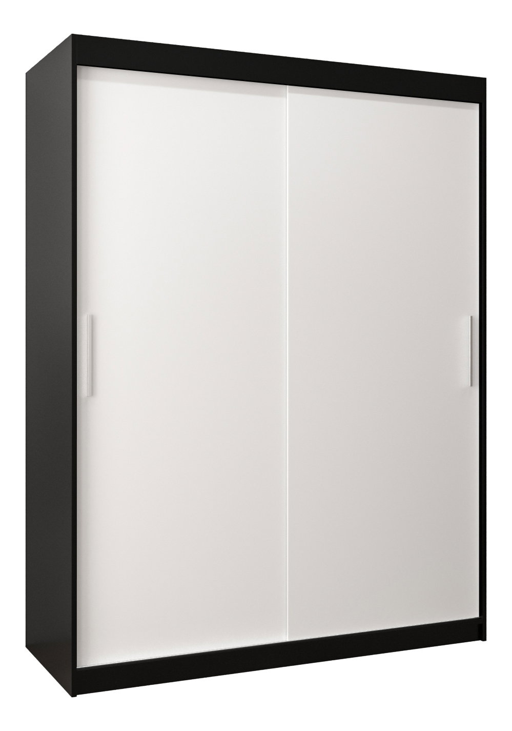 Šatní skříň 150 cm Toki (Černá matná + Bílá matná)