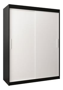 Šatní skříň 150 cm Toki (Černá matná + Bílá matná)