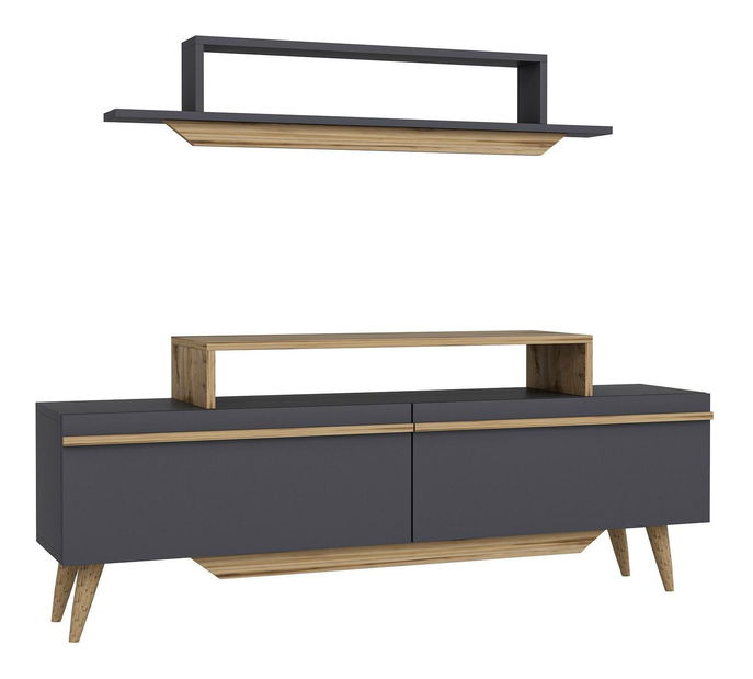 Obývací stěna Tebeka 2 (ořech + antracit)