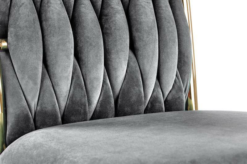 Jídelní židle Kimiko (šedá + zlatá)