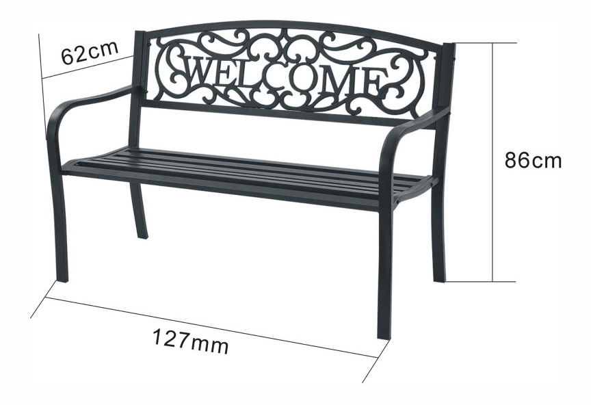 Zahradní lavička Ilona (černá)