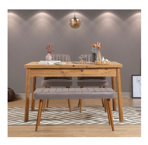 Jídelní set Vlasta 4 (borovice atlantická + šedá) (pro 4 osoby)