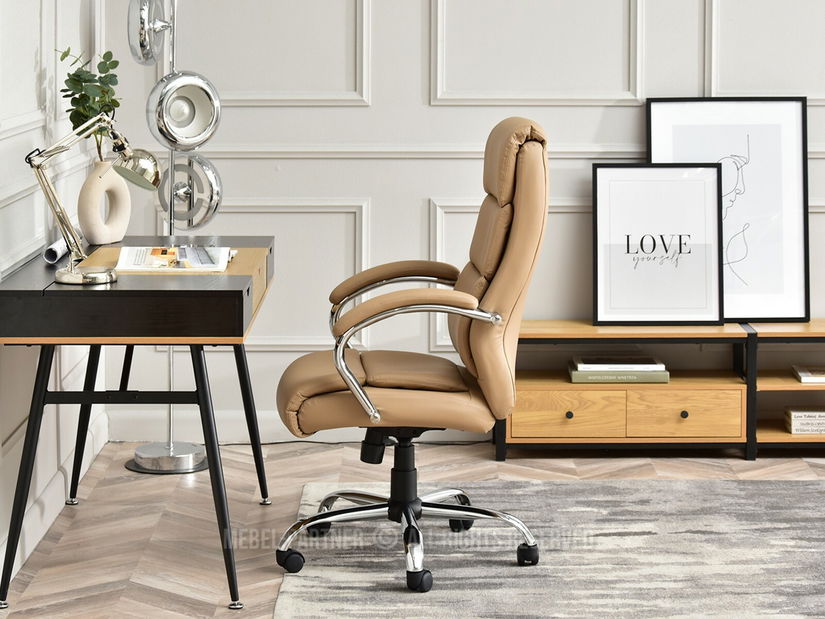 Křeslo Luxus (béžová + chromová)