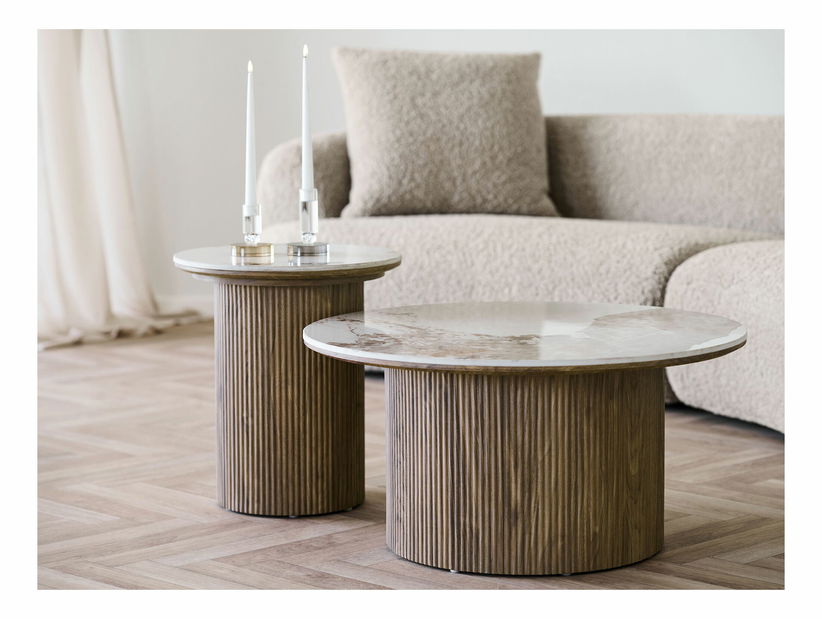 Konferenční stolek Alomeria 1 (bílá + hnědá)