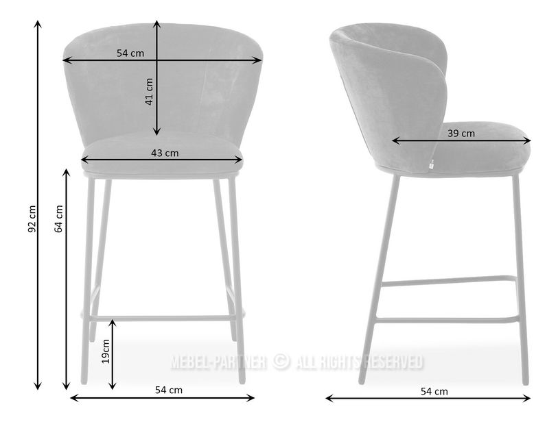 Barová židle Kurkum (šedá + černá)