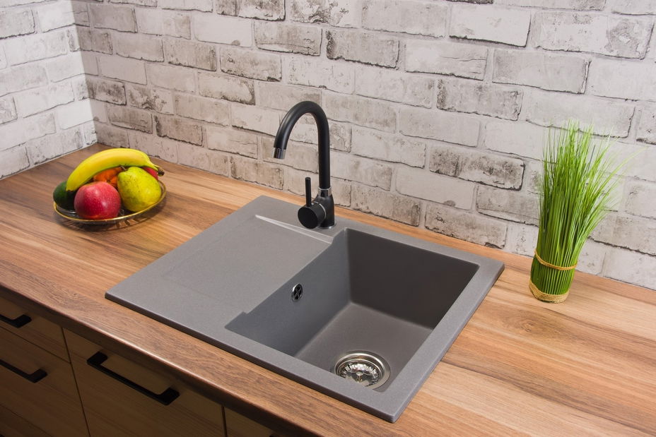 Kuchyňský dřez Dalgam (šedá) (bez otvoru pro baterii) (L)