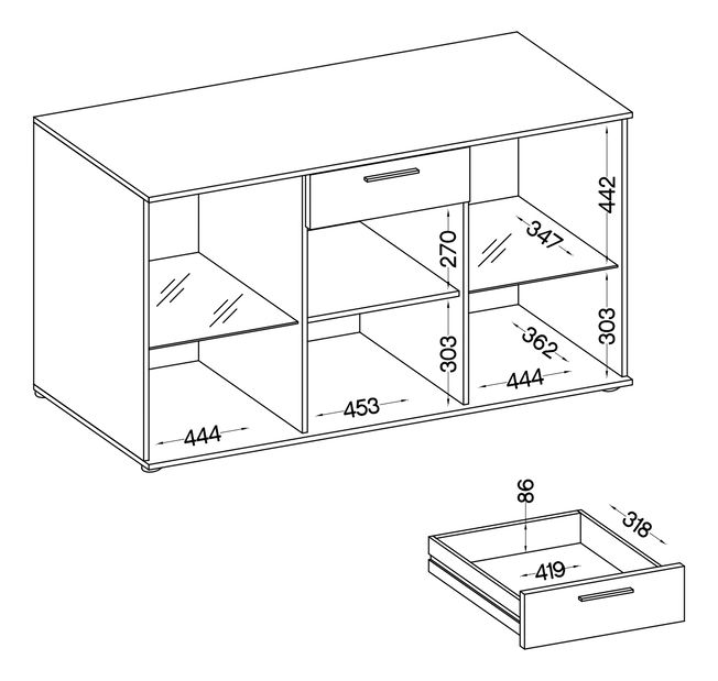 Komoda Saul (dub artisan + dub artisan) (bez osvětlení) *výprodej