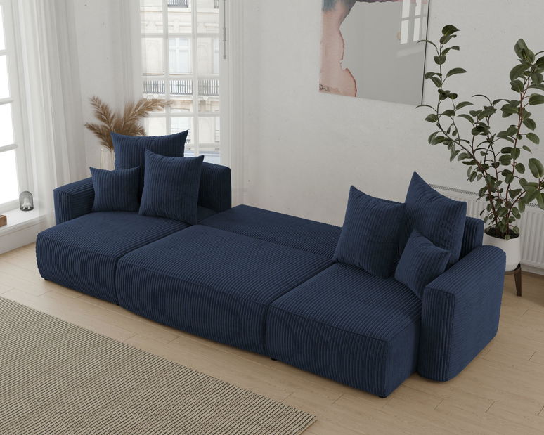 Rohová sedačka Denia U (tmavě modrá) (L)