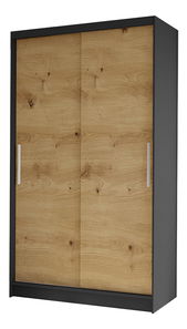 Šatní skříň Coletta I (černá + dub artisan)