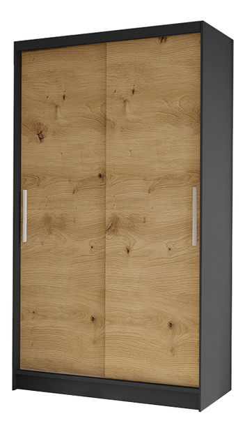 Šatní skříň Coletta I (černá + dub artisan)