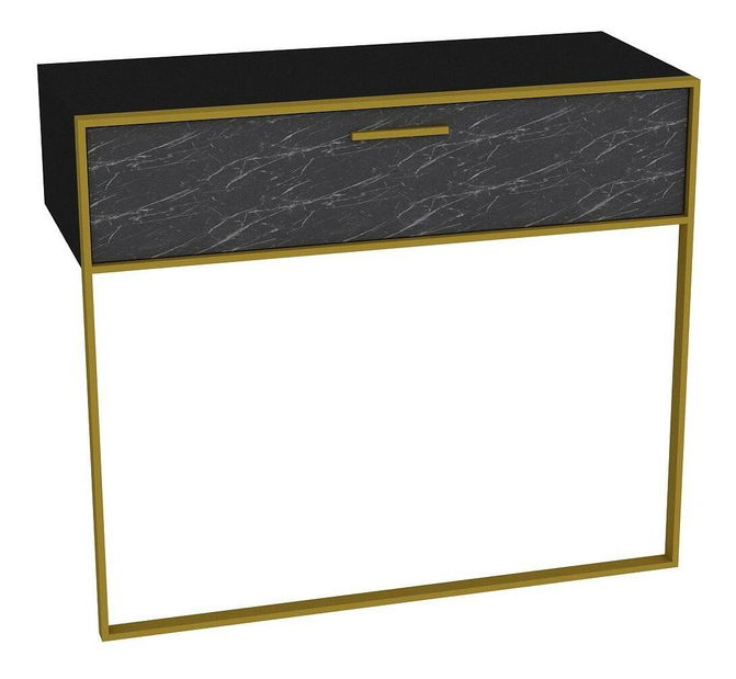 Konzolový stolek Poppy (zlatá + černá)