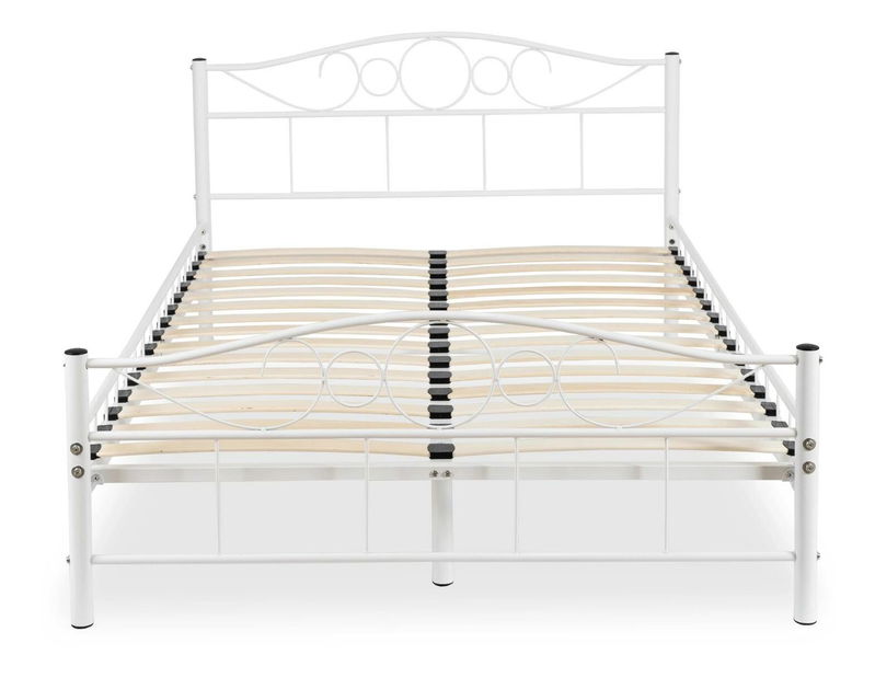 Kovová postel 120 cm Granjeros (bílá) (s roštem)