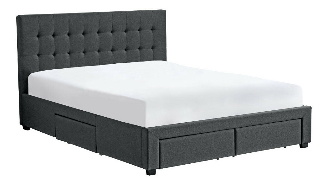 Manželská postel 180 cm Milada (s roštem) (šedá)