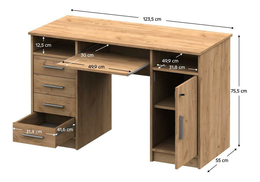 PC stolek Barba (dub artisan)