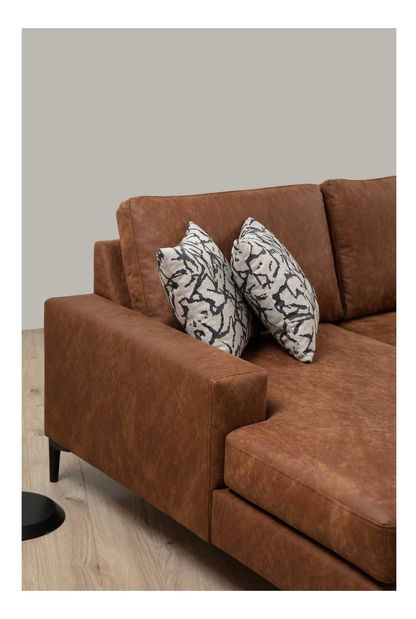 Rohová sedačka U Portobeno 1 (tmavě oranžová + černá)