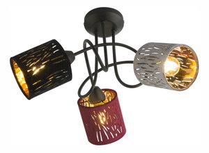 Stropní/nástěnné svítidlo Ticon 15266-3D (moderní/designové) (černá + multicolor)