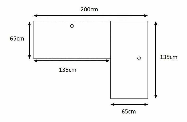 Rohový herní pc stůl Gamer N (černá) (P)