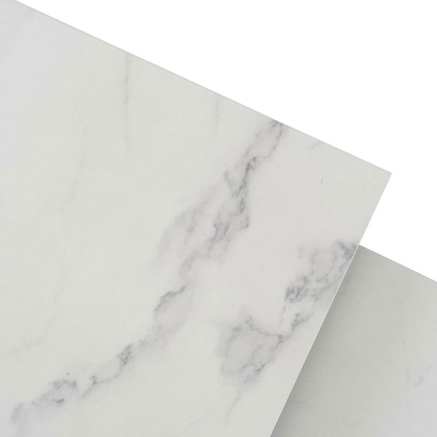 Set 2 konferenčních stolků Ocupa (mramor bílý + černá)