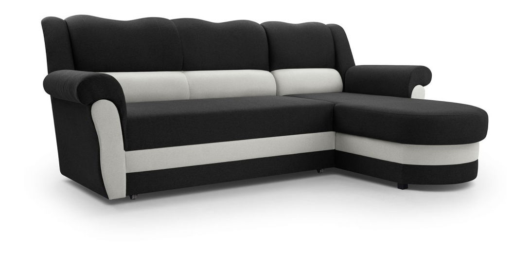 Rohová sedacia súprava Burdur (černá + šedá) (P)