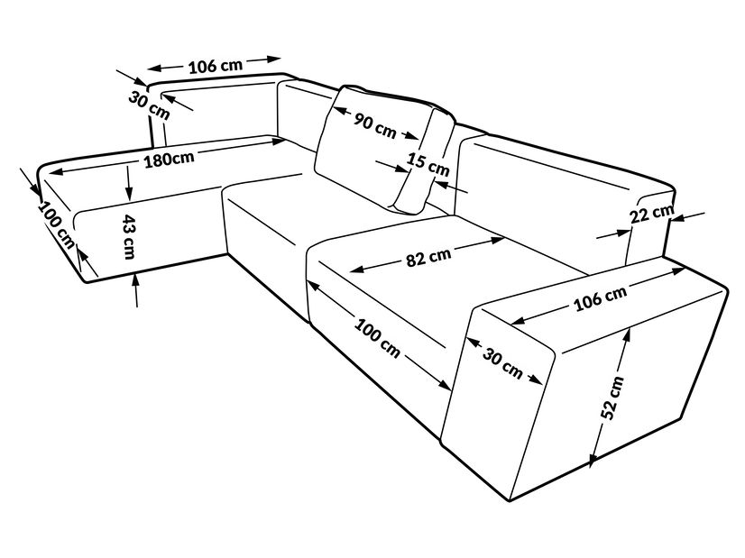 Rohová sedací souprava Berliner (P) (růžová)