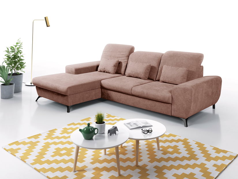 Rohová sedací souprava Altham (růžová) (L)