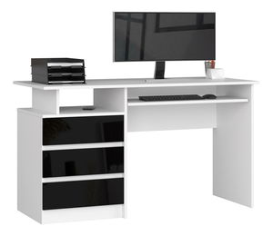 PC stolek Bronte (bílá + lesk černý)