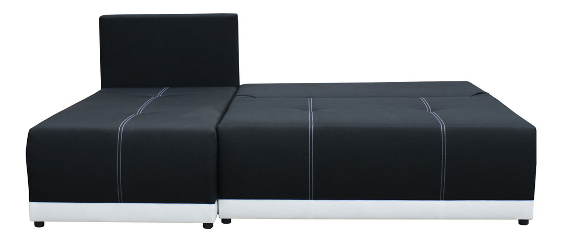 Rohová sedací souprava Picollo (černá + bílá) (L)