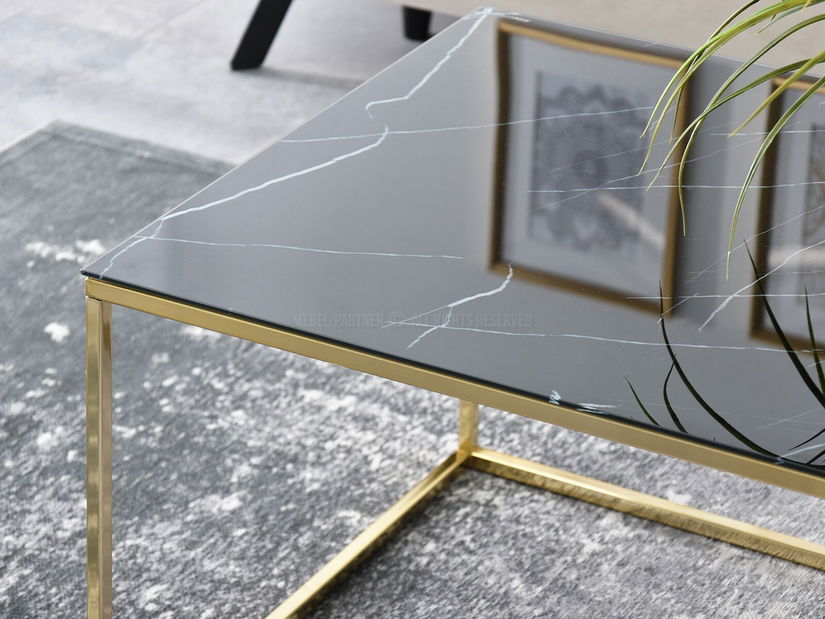 Konferenční stolek Bella Xl (černá + zlatá)