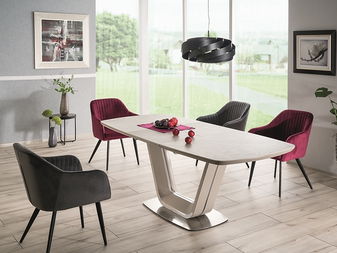 Rozkládací jídelní stůl 160-220 cm Amanda (šedá + šedá) (pro 8 a více osob)