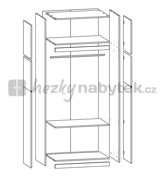Šatní skříň BRW Moden SZF2D