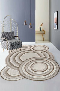 Koberec 160 x 230 cm Amora (béžová + bílá)