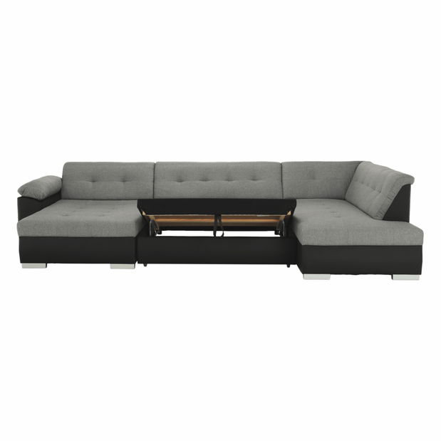 Rohová sedačka U Lemon U (černá + světle šedá) (P)