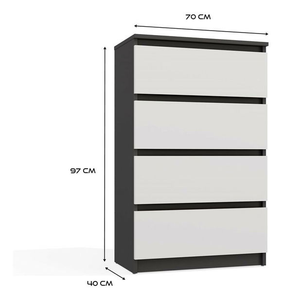 Komoda Musecalo 2 (antracit + bílá)