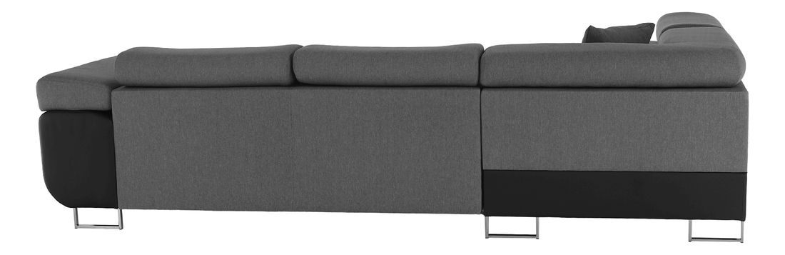 Rohová sedací souprava Geller (P) (černá + šedá)