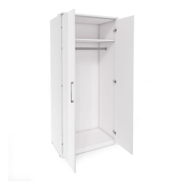 Šatní skříň Centaury Typ 18 (bílá + bílý lesk)