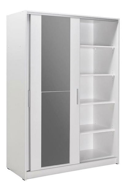 Skříň s posuvnými dveřmi Solstice 2 (bílá) (se zrcadlem)